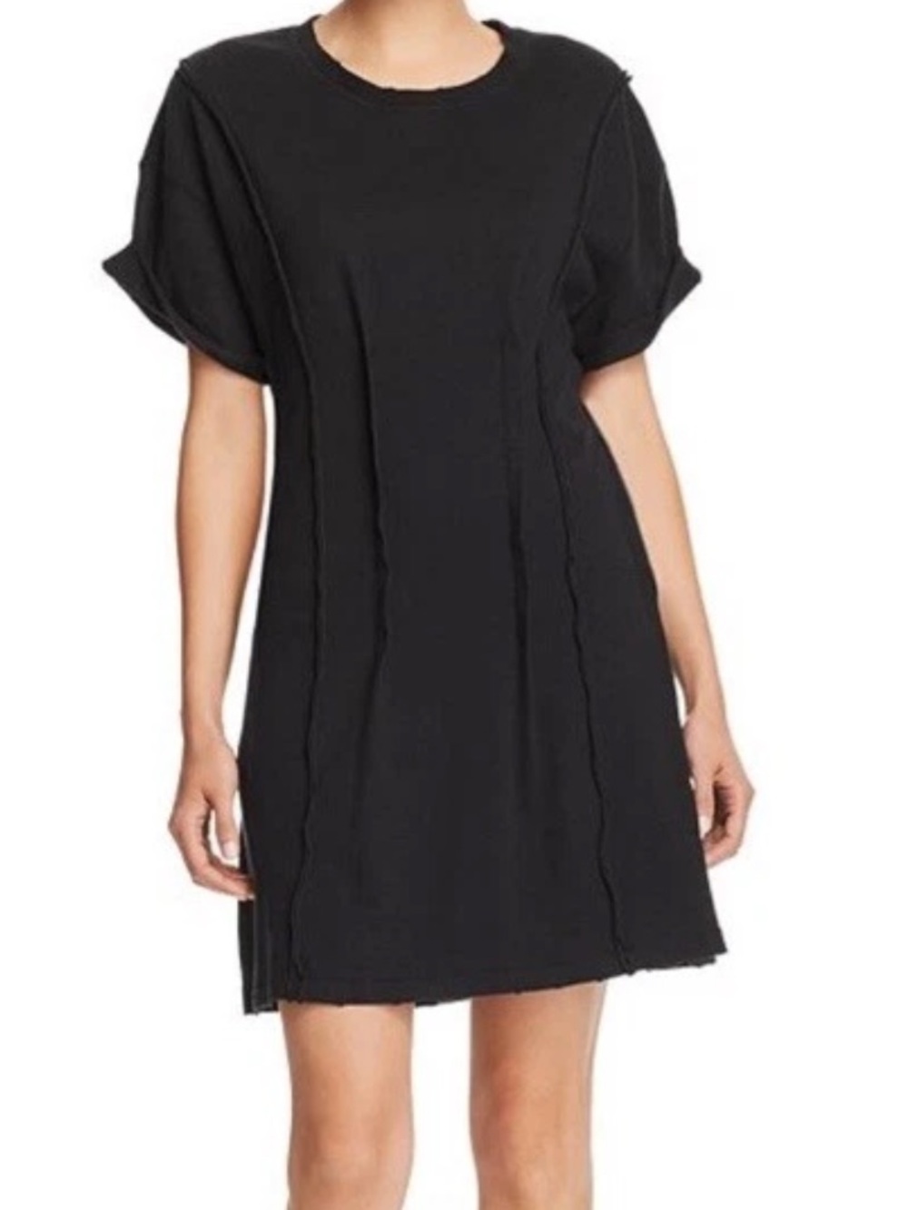 Current Elliott The Pintucked T-shirt Short Sleeve 100% Cotton Dress 0/2/4